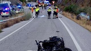 Imagen de la moto implicada en el accidente mortal ocurrido en la A-355.