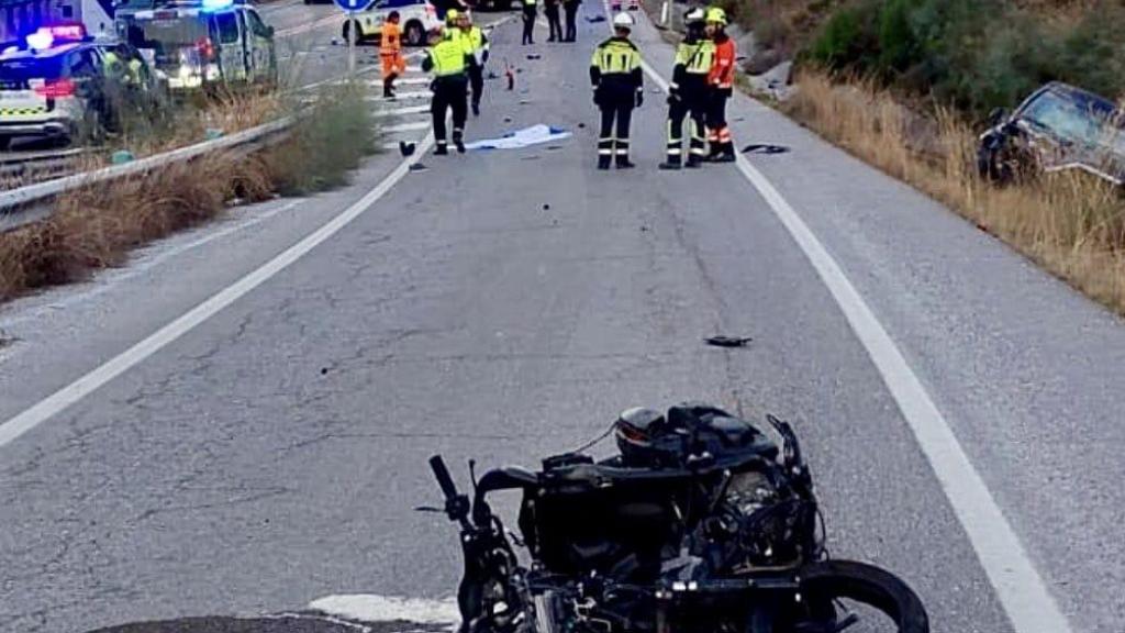 Imagen de la moto implicada en el accidente mortal ocurrido en la A-355.