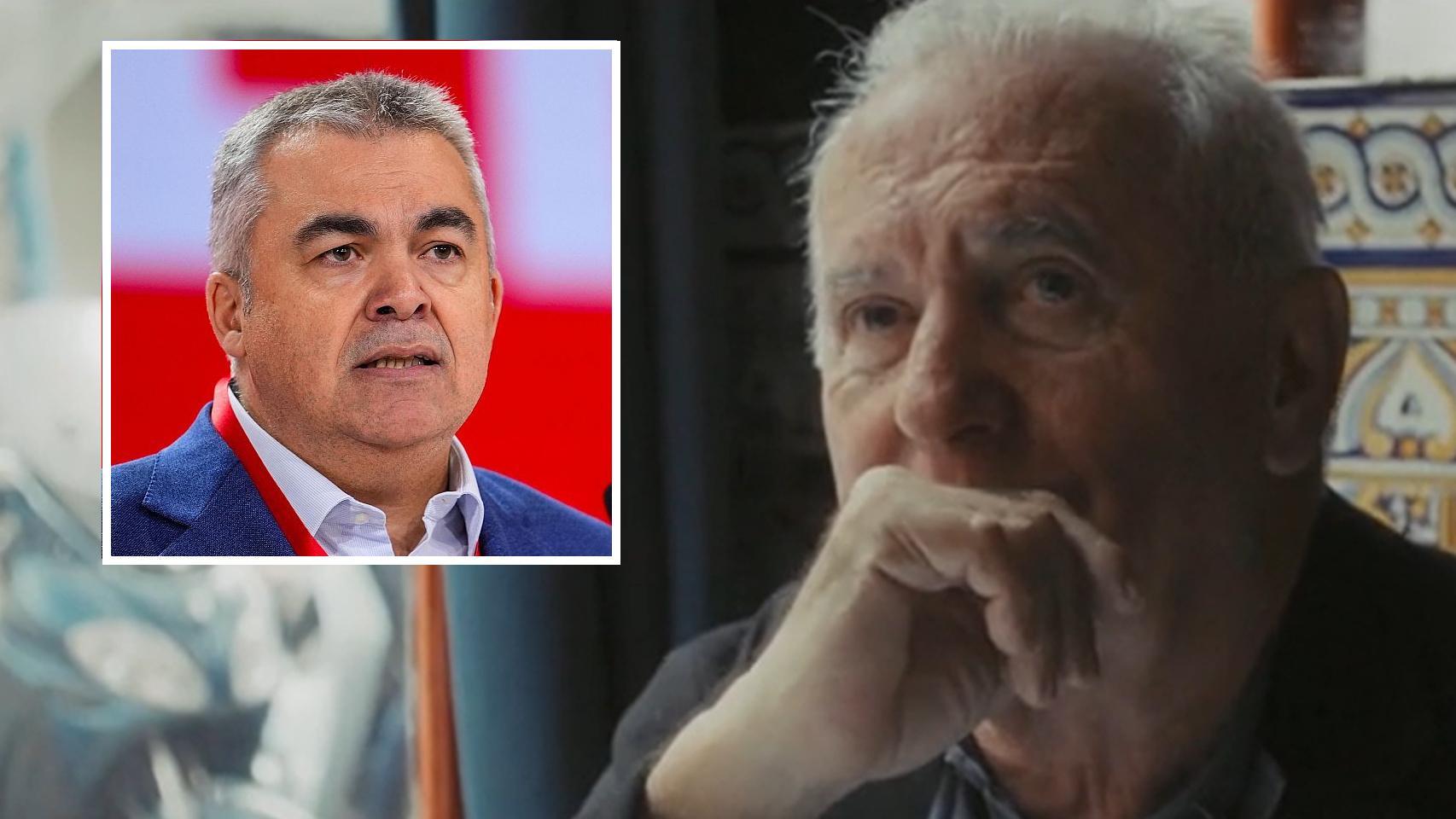 Víctor Manuel, este domingo en el programa de laSexta 'Salvados', y Santos Cerdán en un montaje de BLUPER.