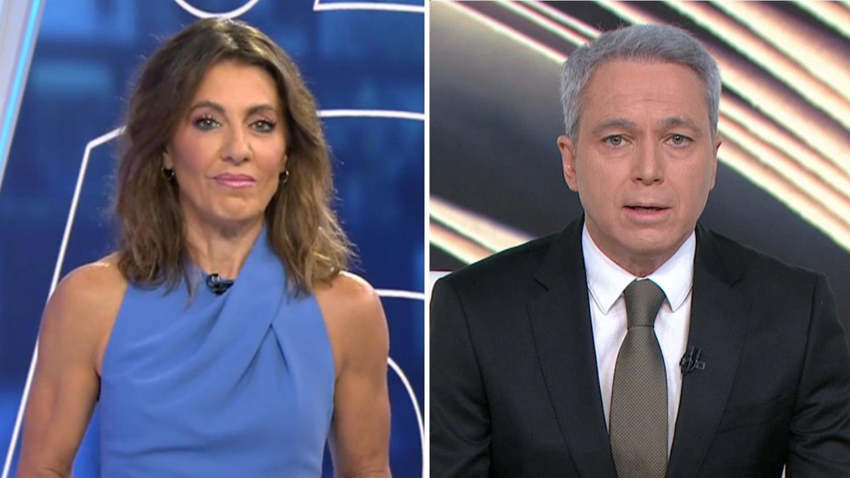 Ángeles Blanco y Vicente Vallés en un montaje de BLUPER.