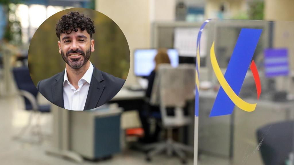 Montaje de Emilio Baena con unas oficinas de Hacienda (Marta Fernández, Europa Press).