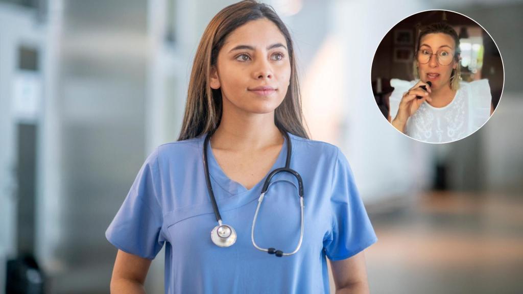 Una enfermera en un hospital y la asesora de emigración, Danay.