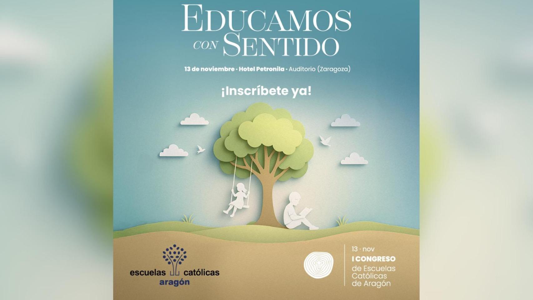 Cartel del primer congreso de Escuelas Católicas Aragón