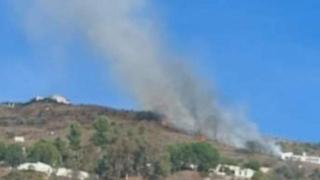 Imagen del incendio forestal en Cómpeta (Málaga).