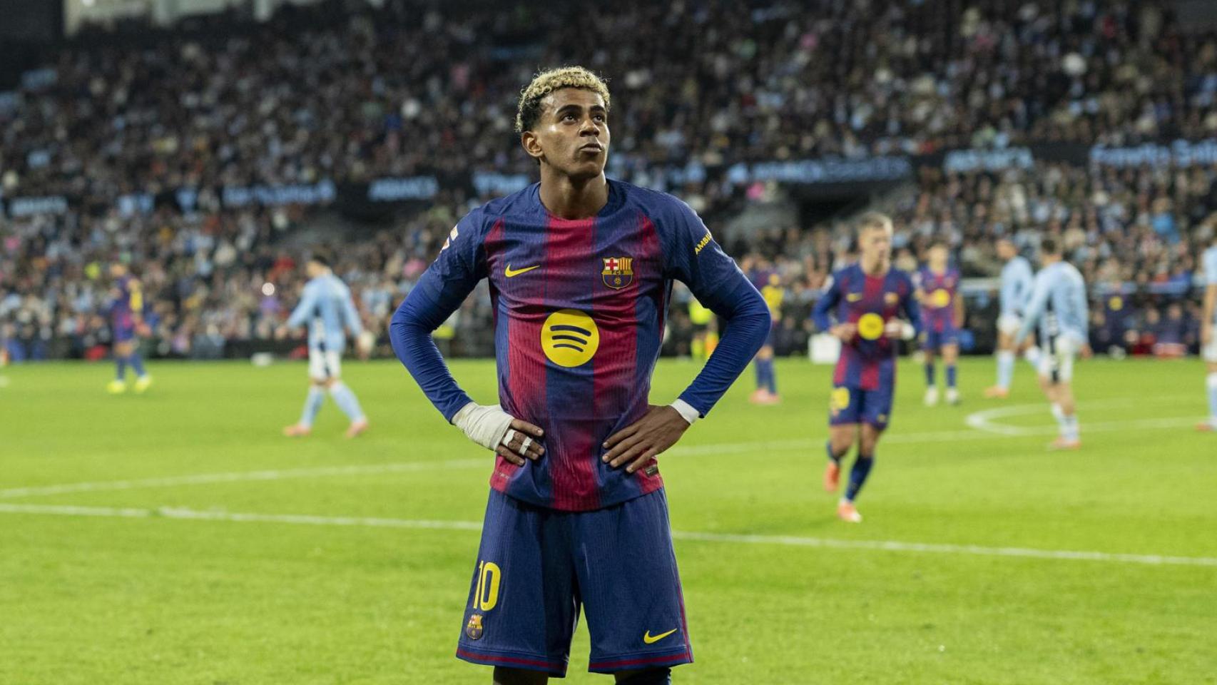 Lamine Yamal, durante el partido contra el Celta.