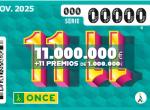 Comprobar sorteo 11 del 11 de la ONCE, hoy: resultados y números premiados del martes 11 de noviembre de 2025, en directo