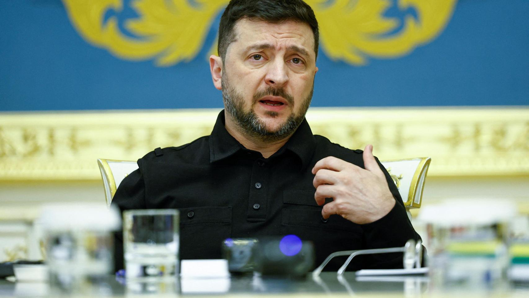 Volodímir Zelenski, durante una rueda de prensa en Kiev.