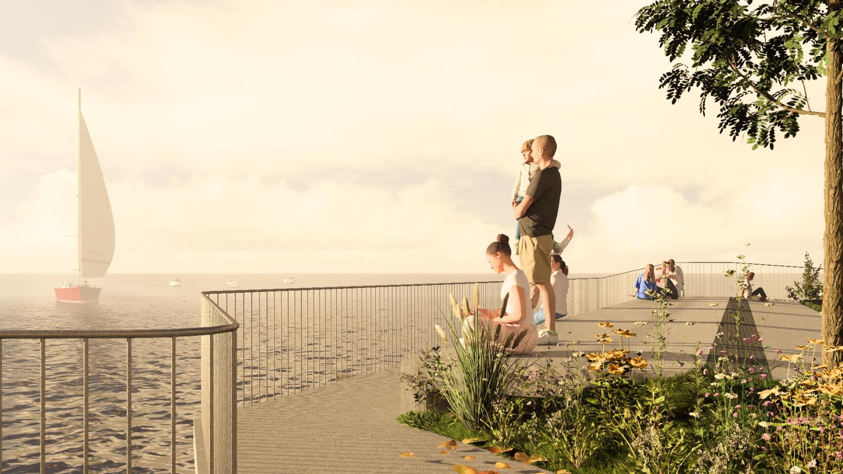 Infografía del nuevo paseo y mirador en el entorno de Arealonga