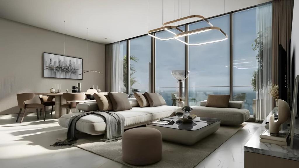 Ilustración del interior de una de las viviendas del Sobha SkyParks