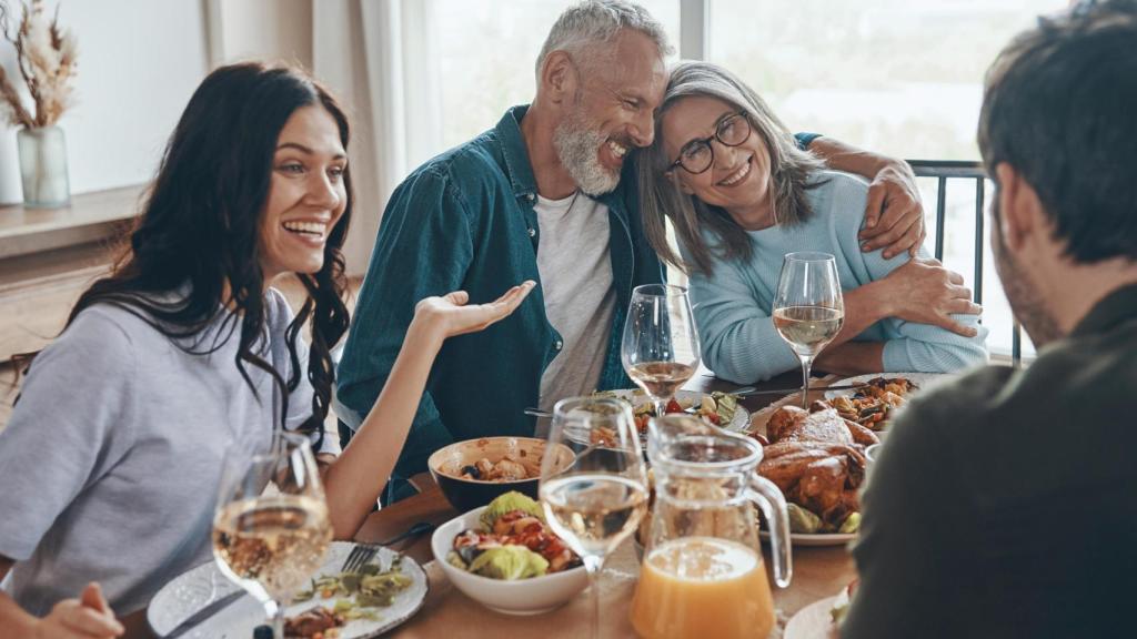 Familia durante la Navidad.