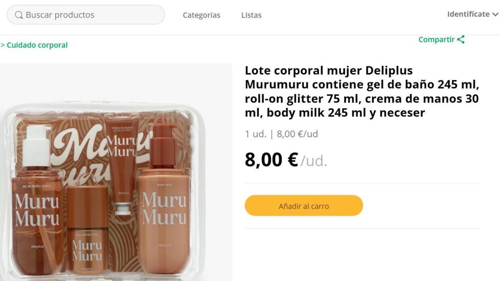 Lote corporal mujer Deliplus Murumuru.