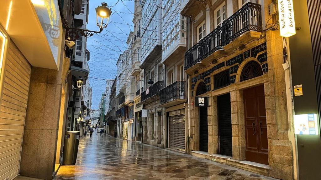 Calle Real en un día de lluvia