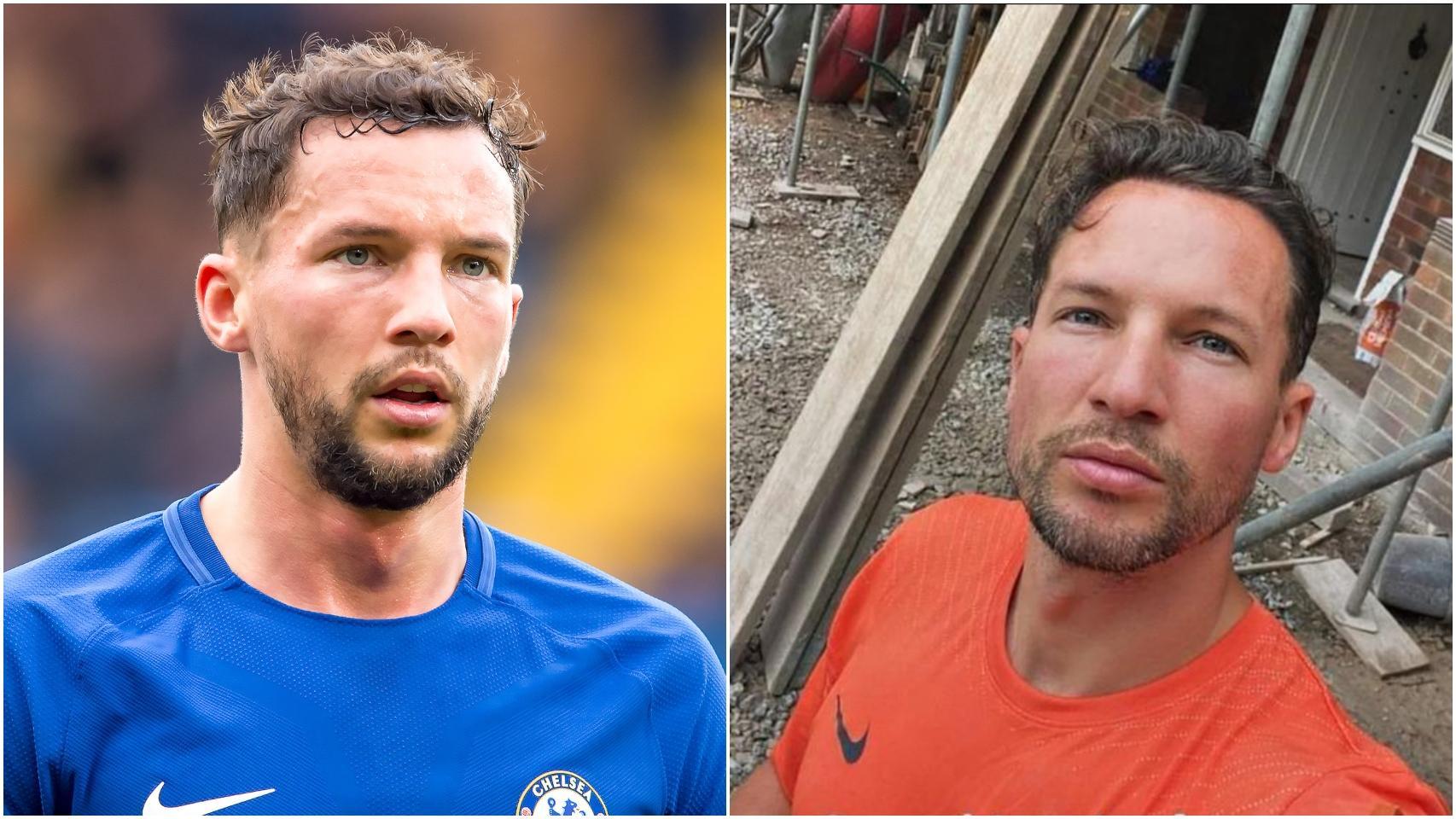Drinkwater, durante su etapa en el Chelsea y en una obra