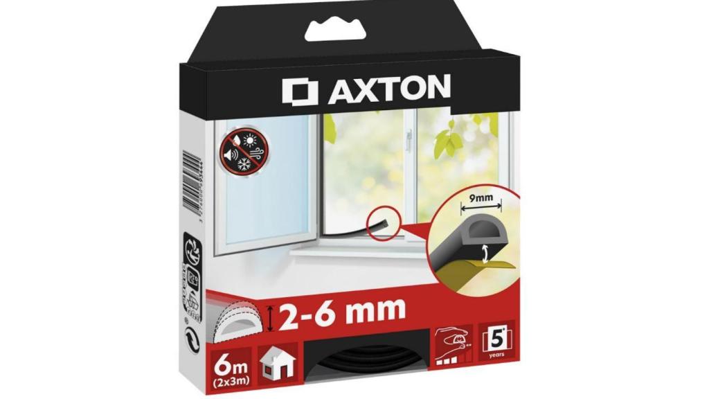 Burlete adhesivo para ventanas y puertas AXTON.