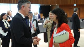 La ministra de Igualdad, Ana Redondo, durante una reunión del Consejo de la UE en Luxemburgo