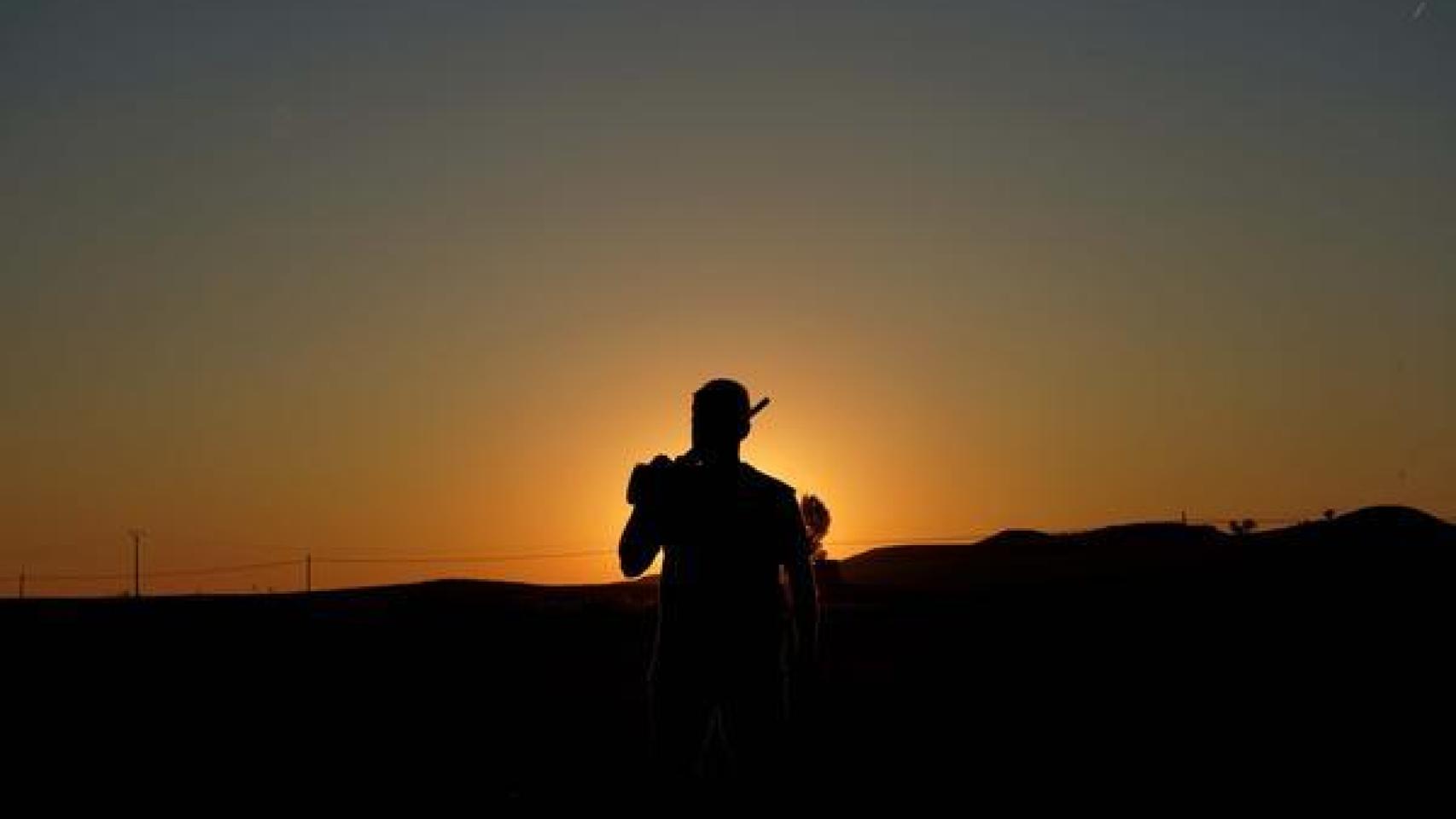 Un cazador en imagen de archivo