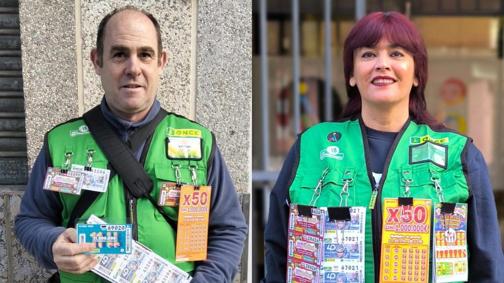 Montaje de los vendedores de la ONCE.