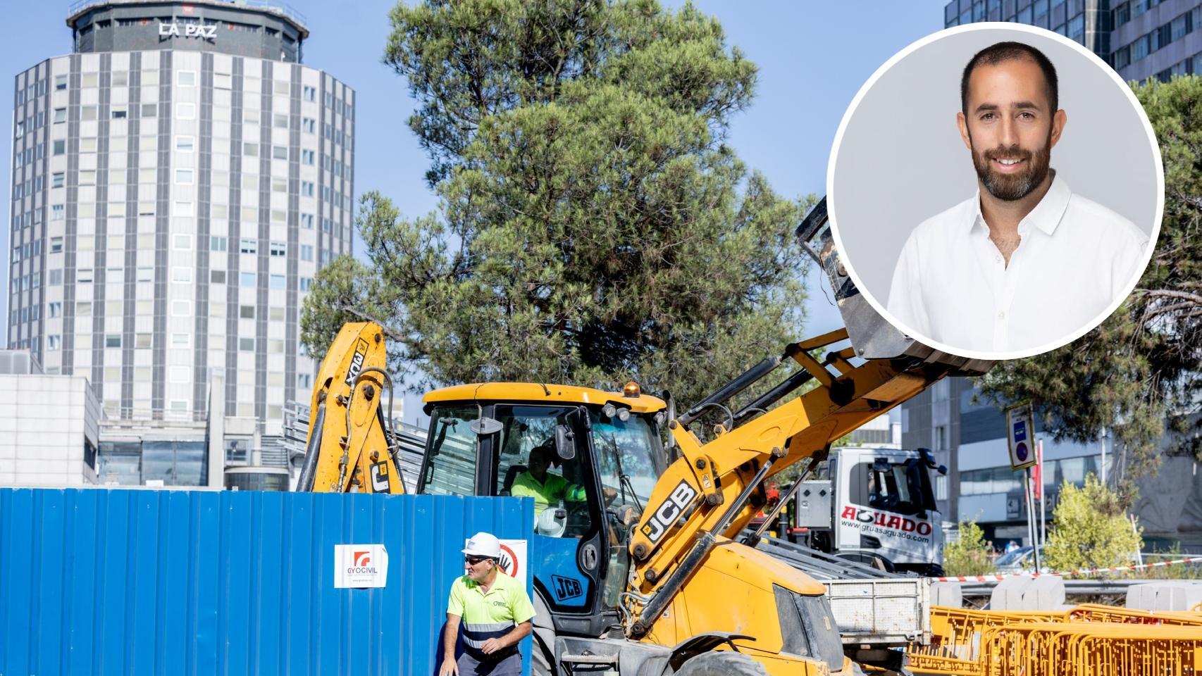 El experto inmobiliario José Antonio Borges y un bloque de pisos de Madrid.