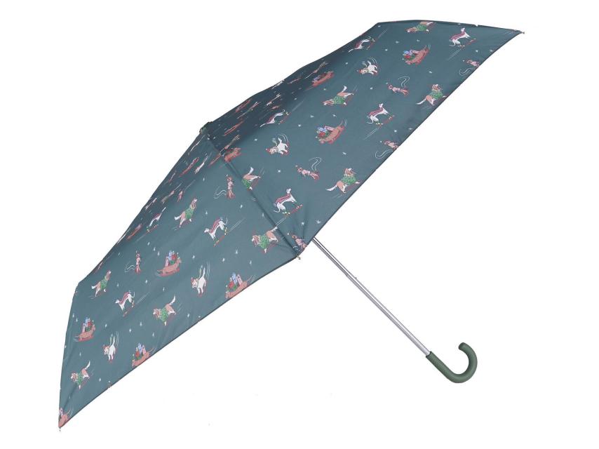 Paraguas con estampado navideño.