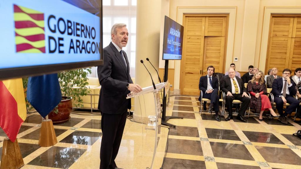 Azcón durante la presentación del Proyecto Búfalo de Forestalia.