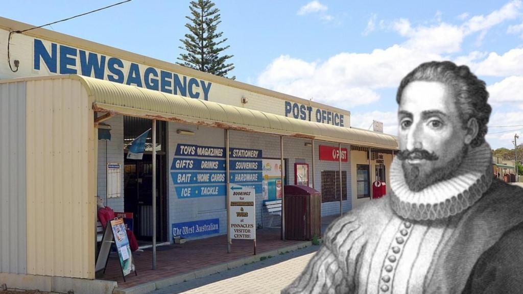 Un montaje con una imagen del pueblo de Cervantes y el propio Miguel de Cervantes.