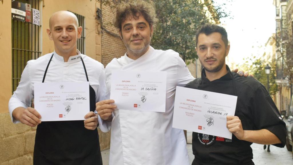 Los tres ganadores del concurso.
