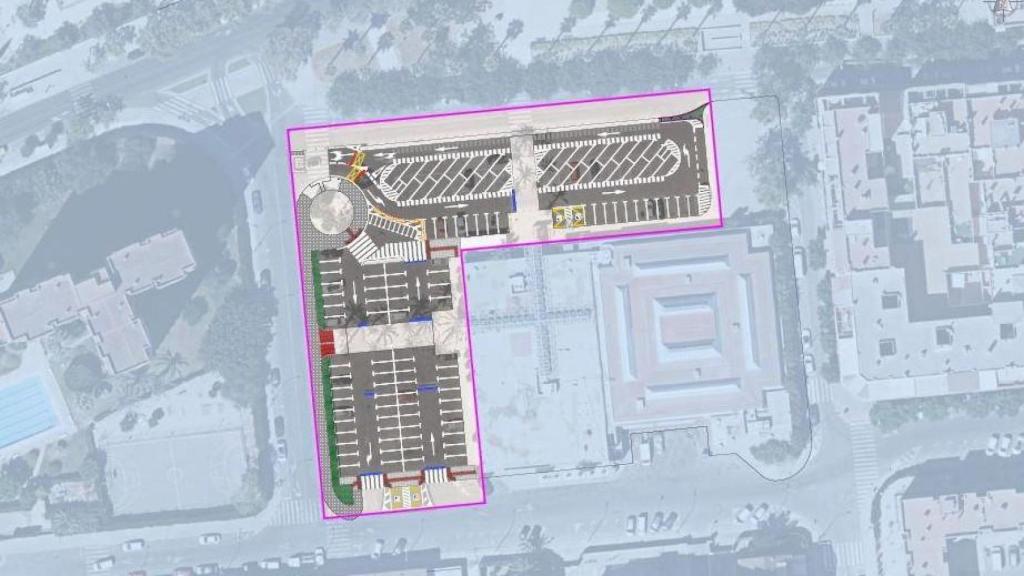 Este es el plano de trabajo de las obras del aparcamiento en Babel.