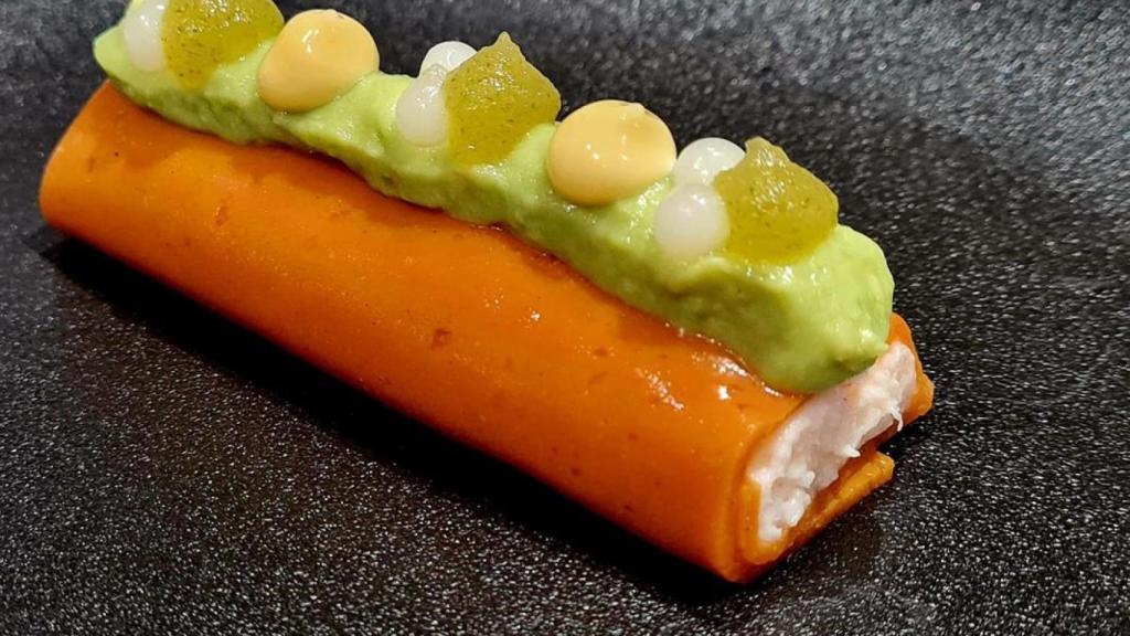 Tapa de langostino en texturas