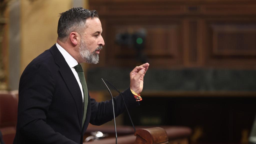 El líder de Vox, Santiago Abascal, este miércoles en el Congreso.