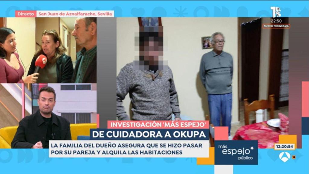 Patrocinio y Ramón hablando con los periodistas de 'Espejo Público'