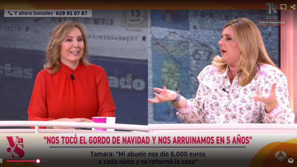 Pilar Vidal, en el plató de 'Y ahora Sonsoles'.