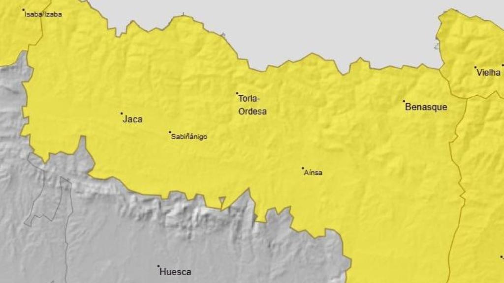 Aviso amarillo de la AEMET en el Pirineo