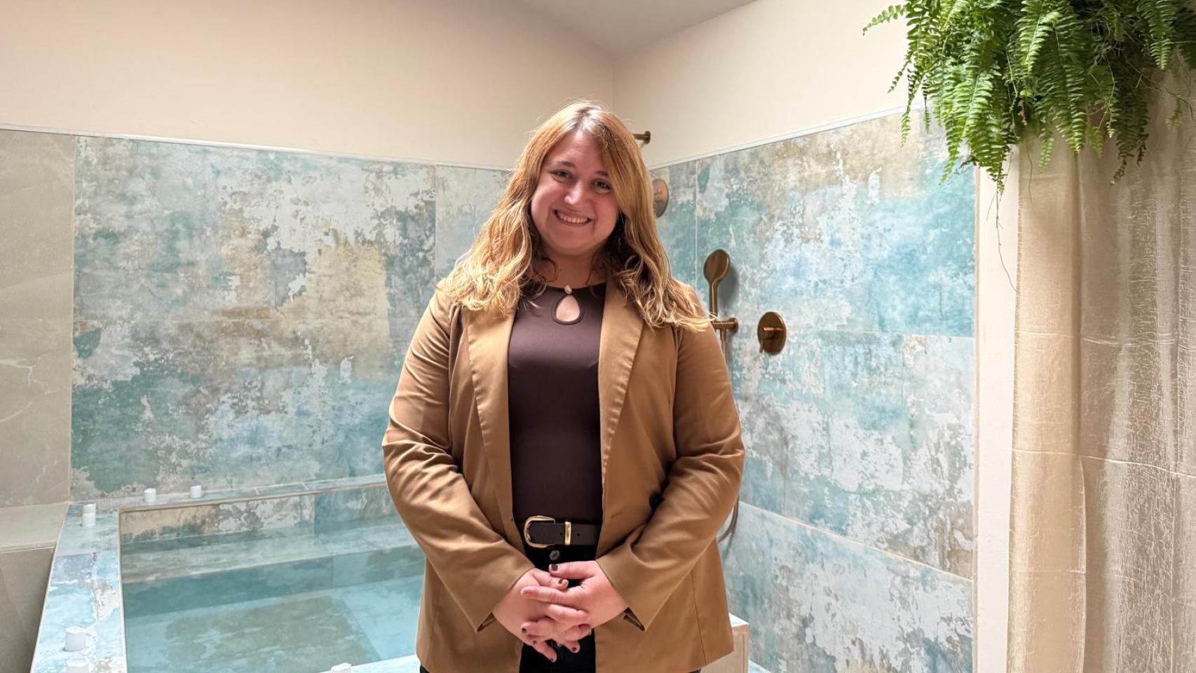 Irene en su centro de bienestar en Zaragoza.