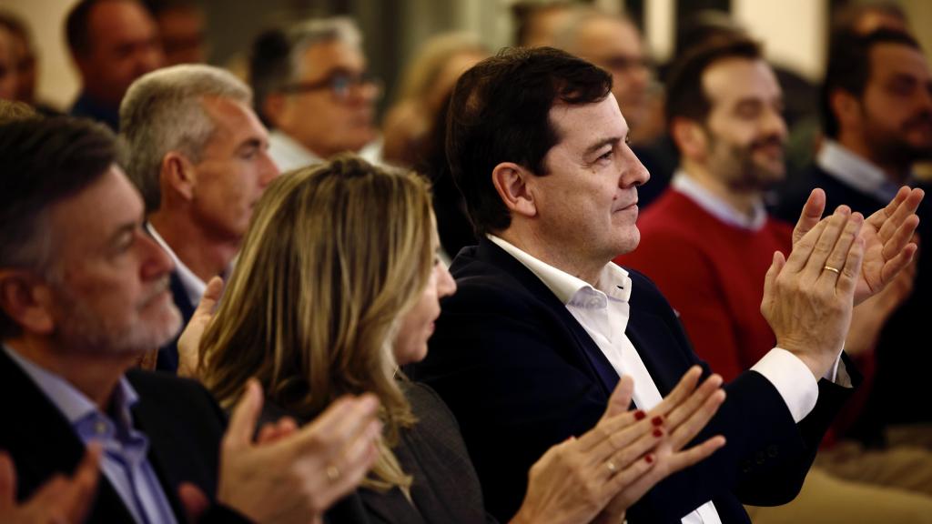 El presidente del PPCyL y de la Junta, Alfonso Fernández Mañueco, este miércoles durante la clausura de la Junta Directiva del partido en Ávila