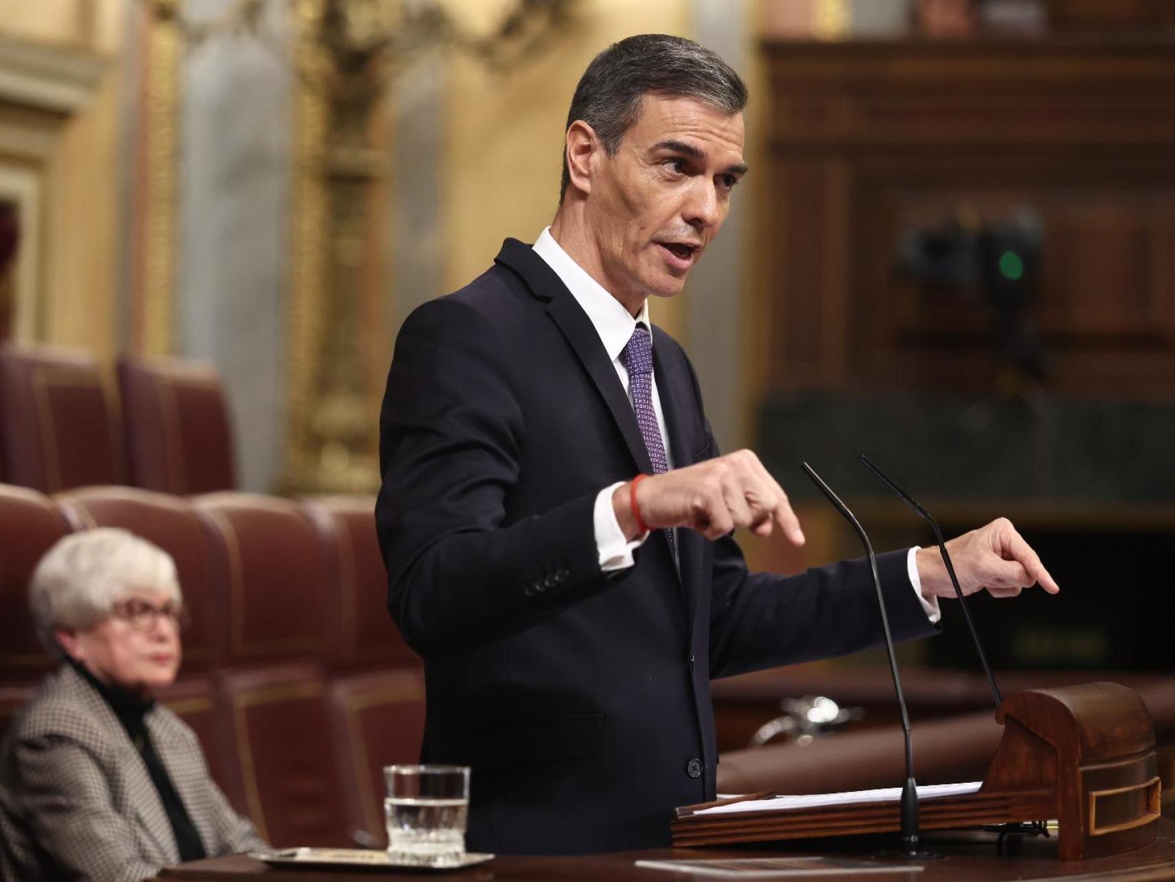 Pedro Sánchez, durante una de sus intervenciones este miércoles en el Congreso de los Diputados.