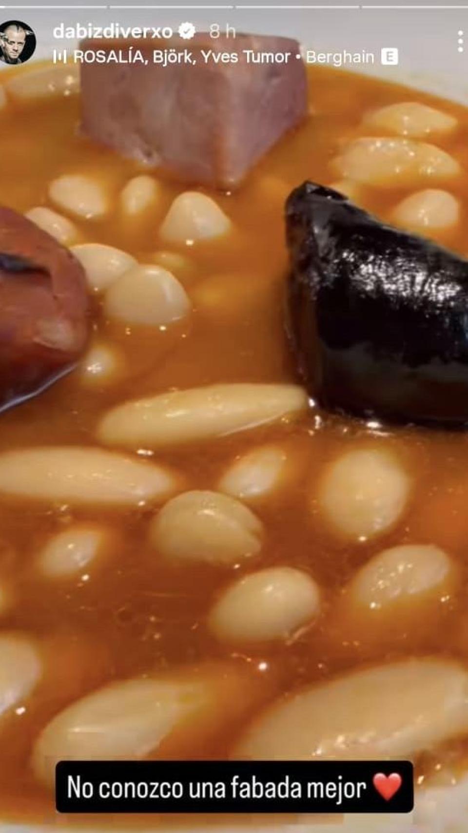 La 'storie' compartida por Dabiz Muñoz en su Instagram.