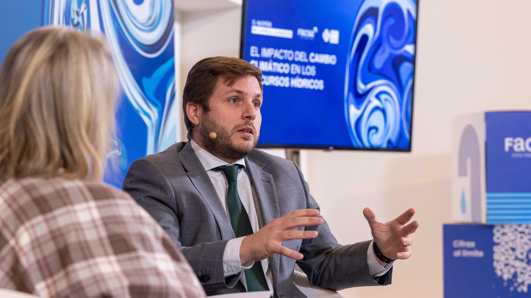 Nacho Hernando, consejero de Fomento de Castilla-La Mancha durante su intervención en el foro 'El impacto del cambio climático en los recursos hídricos.