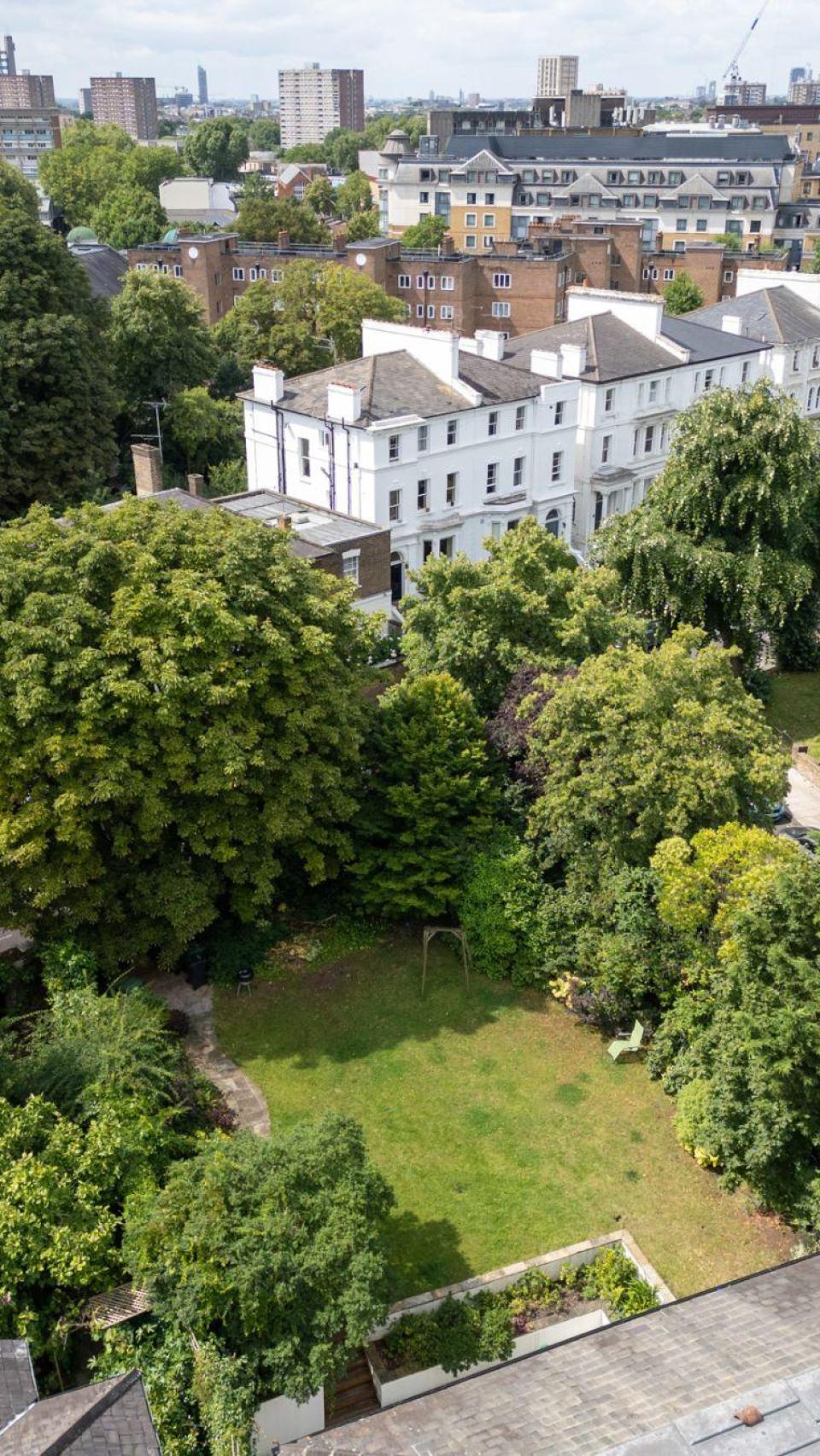 Vista aérea de la antigua casa de Kate Moss en Londres.