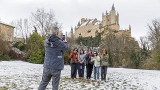 La alameda de la Fuencisla con vista al alcázar de Segovia