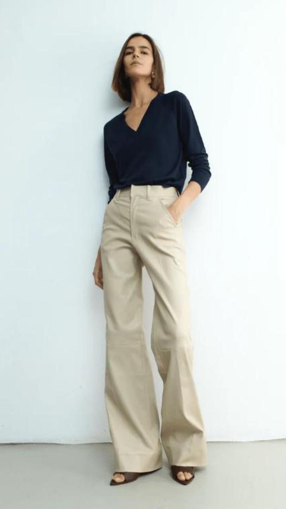 Pantalón Verónica Bone de Piel, de la marca Mon & Pau.