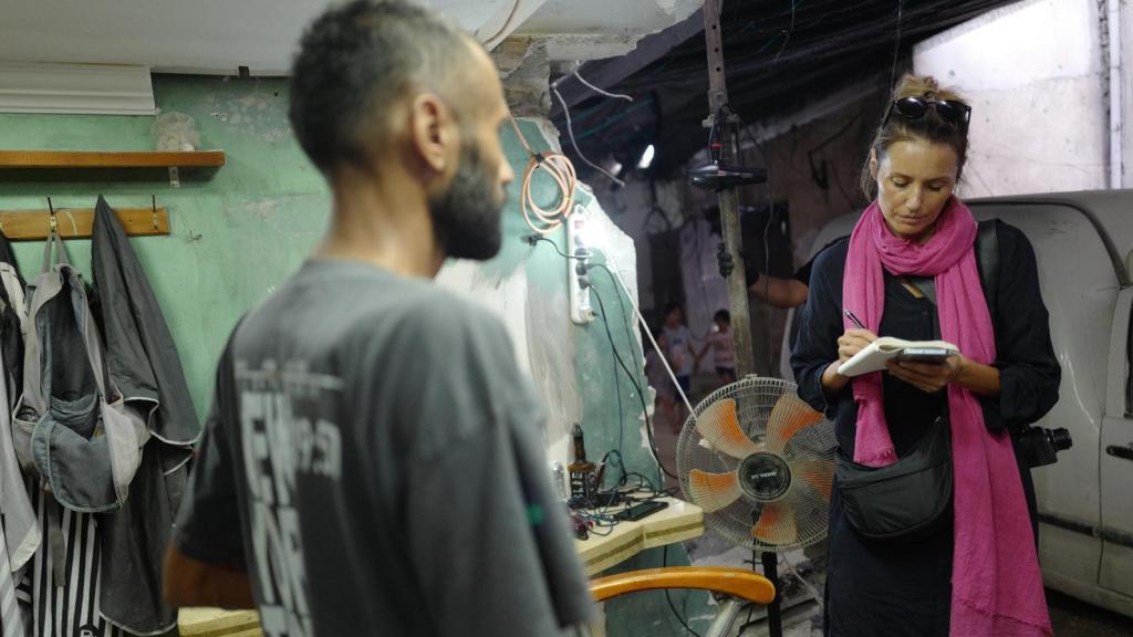 Patricia Simón en Jenin, Cisjordania.