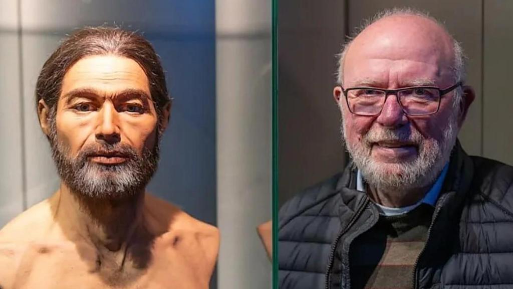 Manfred Huchthausen y la recreación de su pariente prehistórico.