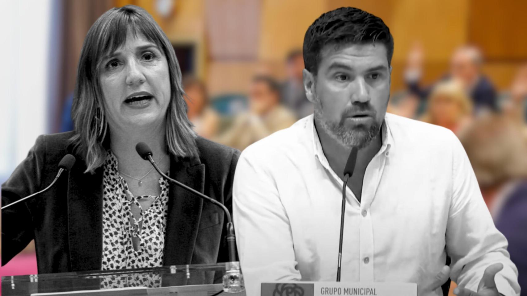 Lola Ranera y Horacio Royo, con el grupo socialista de fondo.