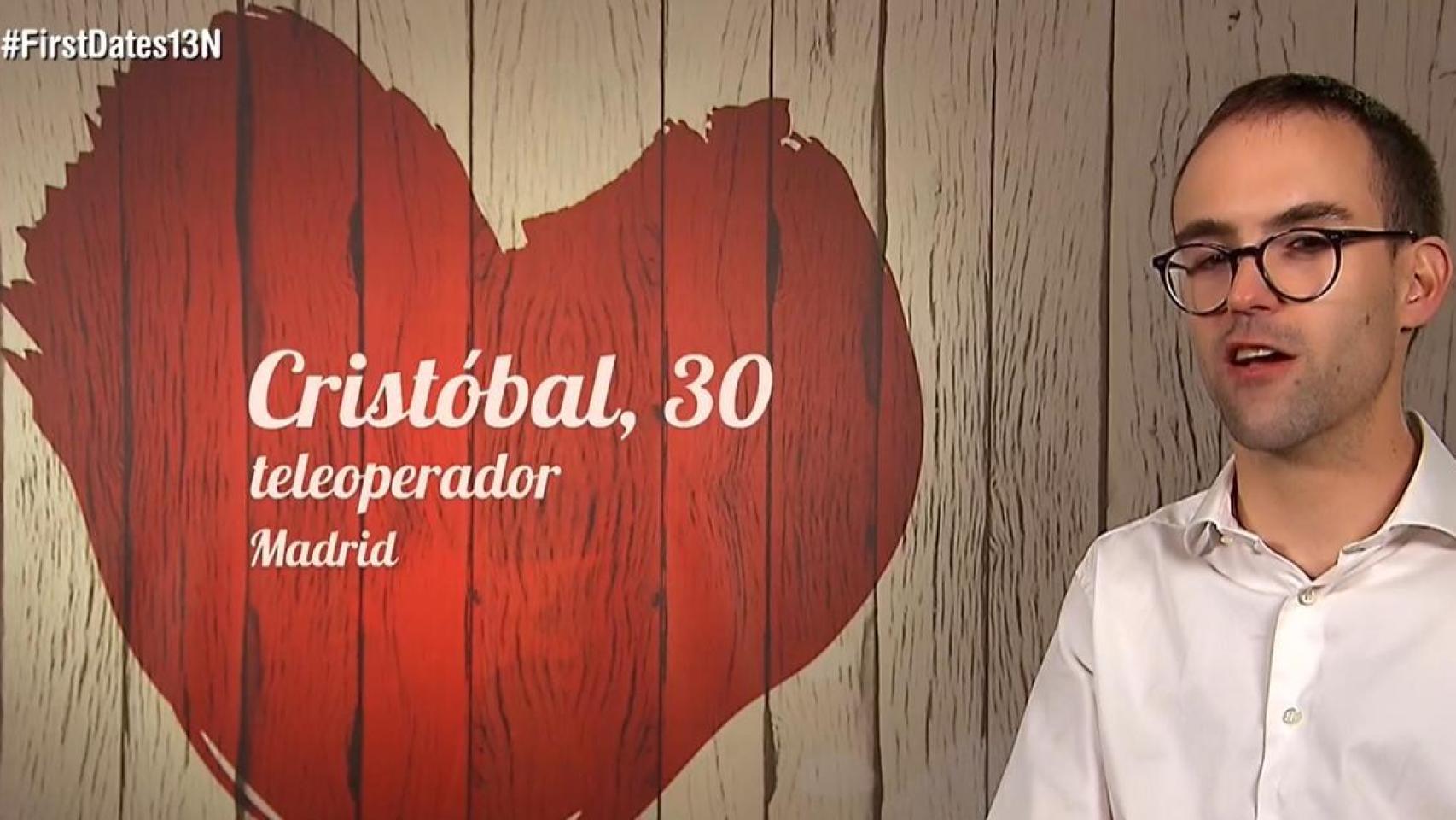 Cristóbal, exaspirante a sacerdote de 30 años, en 'First Dates'