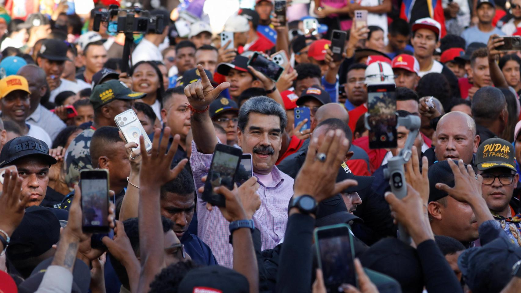 Nicolás Maduro, el pasado jueves en Caracas durante una marcha.