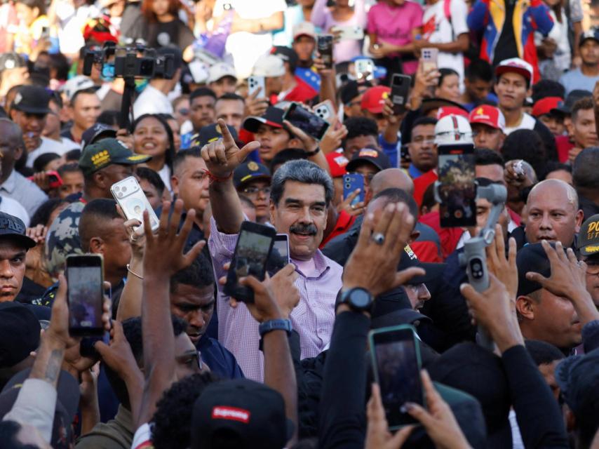 Nicolás Maduro in Caracas during a march.
