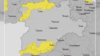 Mapa de Castilla y León y los avisos amarillos