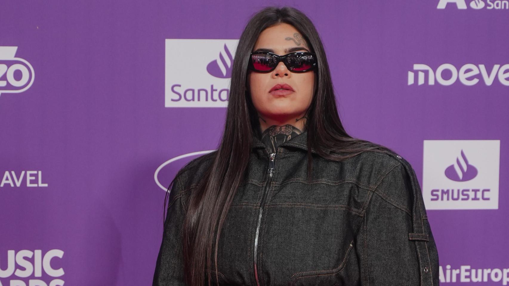 La cantante Ptazeta durante el photocall previo a la entrega de Los40 Music Awards Santander 2025. Europa Press / Jorge Gil