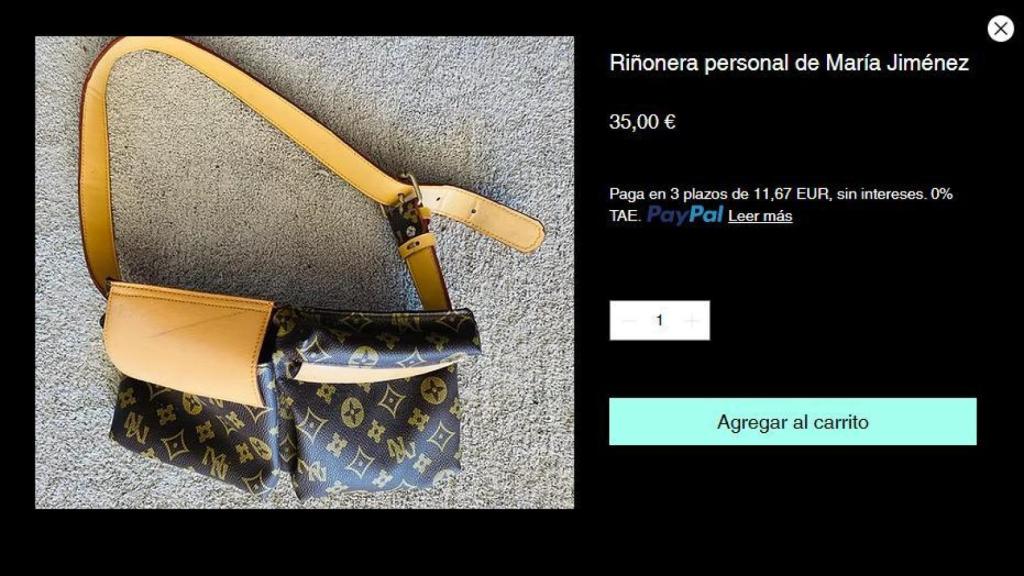 Riñonera personal de María Jiménez, a la venta en la web Oficial de María Jiménez.