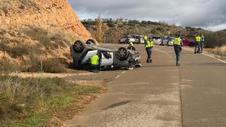 Accidente de tráfico en Teruel en el que ha fallecido un hombre de 56 años.